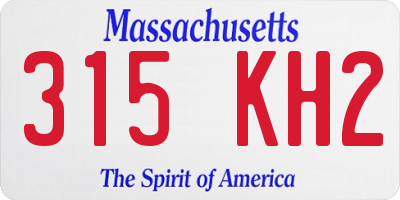 MA license plate 315KH2