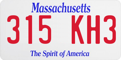 MA license plate 315KH3