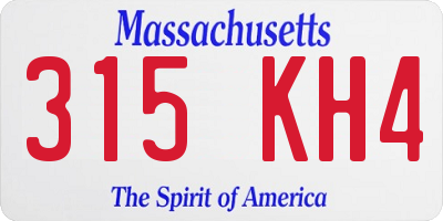 MA license plate 315KH4