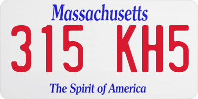 MA license plate 315KH5