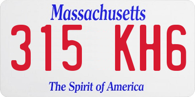 MA license plate 315KH6