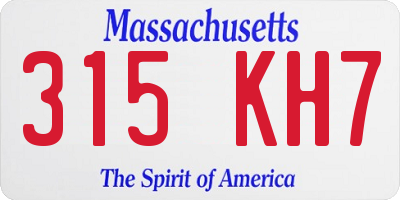 MA license plate 315KH7