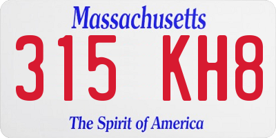 MA license plate 315KH8