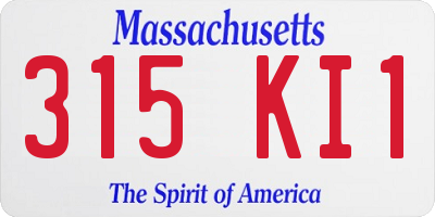 MA license plate 315KI1