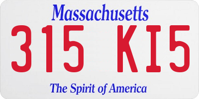 MA license plate 315KI5