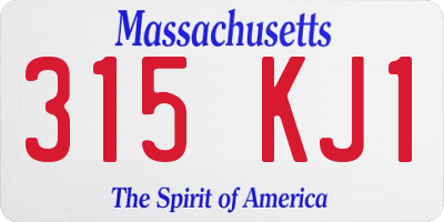 MA license plate 315KJ1