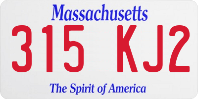 MA license plate 315KJ2