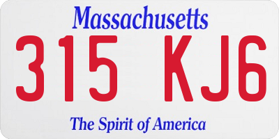 MA license plate 315KJ6