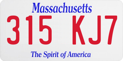 MA license plate 315KJ7