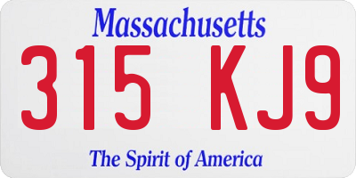 MA license plate 315KJ9