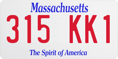 MA license plate 315KK1