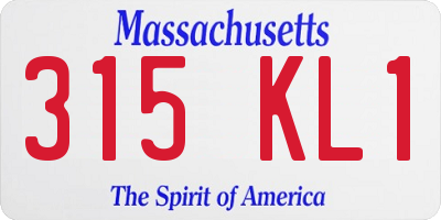 MA license plate 315KL1