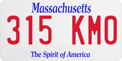 MA license plate 315KM0