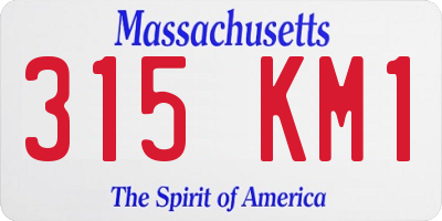 MA license plate 315KM1