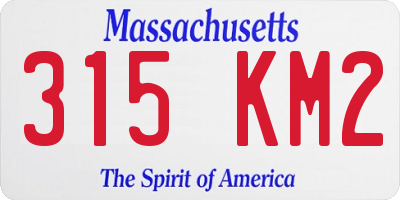 MA license plate 315KM2