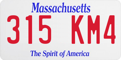 MA license plate 315KM4