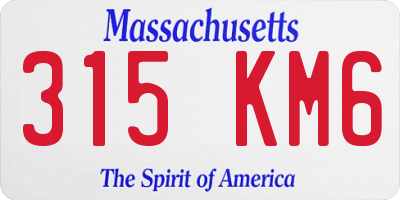 MA license plate 315KM6