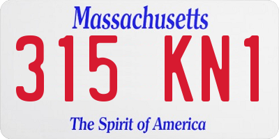 MA license plate 315KN1