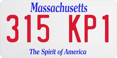 MA license plate 315KP1