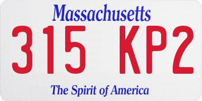 MA license plate 315KP2