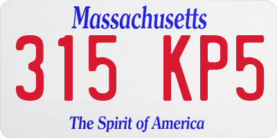 MA license plate 315KP5