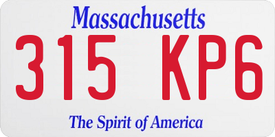 MA license plate 315KP6