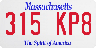MA license plate 315KP8
