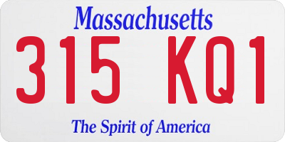 MA license plate 315KQ1