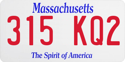MA license plate 315KQ2