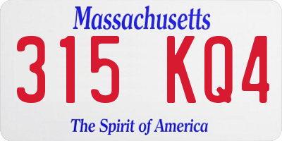MA license plate 315KQ4