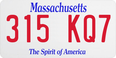 MA license plate 315KQ7