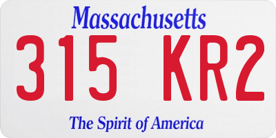 MA license plate 315KR2