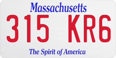 MA license plate 315KR6