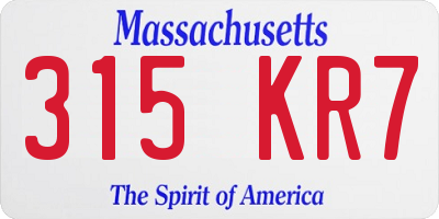 MA license plate 315KR7
