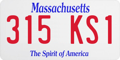 MA license plate 315KS1