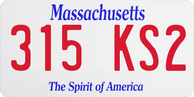 MA license plate 315KS2
