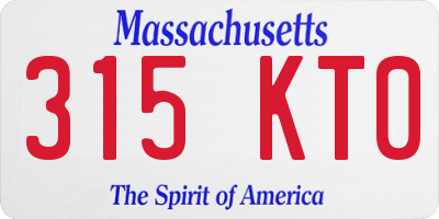 MA license plate 315KT0