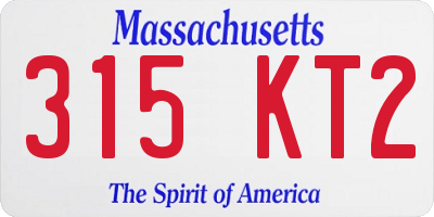 MA license plate 315KT2