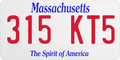 MA license plate 315KT5