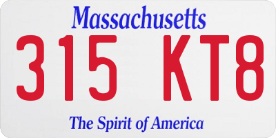 MA license plate 315KT8