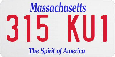 MA license plate 315KU1