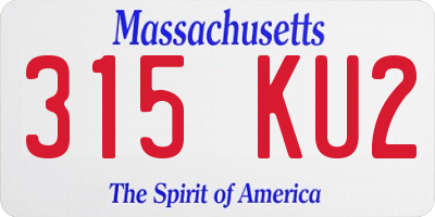 MA license plate 315KU2