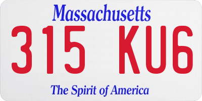 MA license plate 315KU6