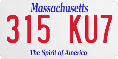 MA license plate 315KU7