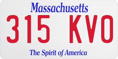 MA license plate 315KV0