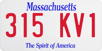 MA license plate 315KV1