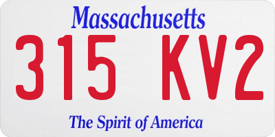 MA license plate 315KV2