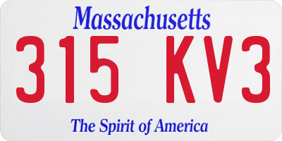 MA license plate 315KV3