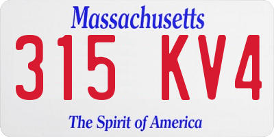 MA license plate 315KV4