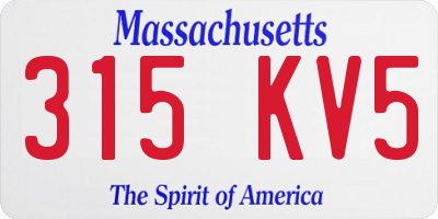 MA license plate 315KV5